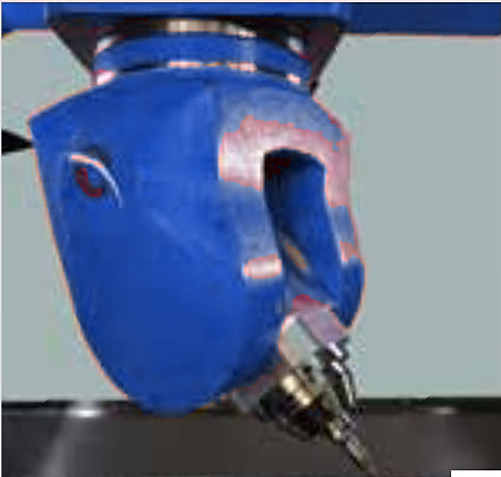 5-axis fork head machining a light alloy part
